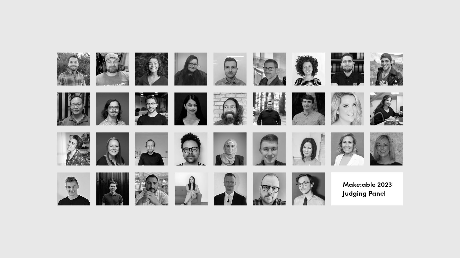 Collage of Make:able Challenge judges.