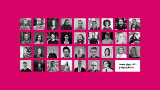 Collage of Make:able Challenge judges.
